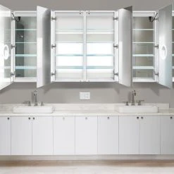 Krugg Reflections USA 120x42 LLLRRR, Recessed Or Surface Mount Medicine Cabinet 24 Shelves, LED -Laural Home Shop 8d716b29014e1f96 5025 w800 h800 b0 p0