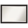 Amanti Art Furniture Espresso Narrow Beveled Bathroom Wall Mirror - 39.5 X 27.5 In.