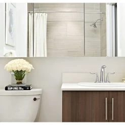 Ketcham Medicine Cabinets/Fred Silver & Company Tri-View Medicine Cabinet, 48"x36", Polished Edge, Surface Mounted