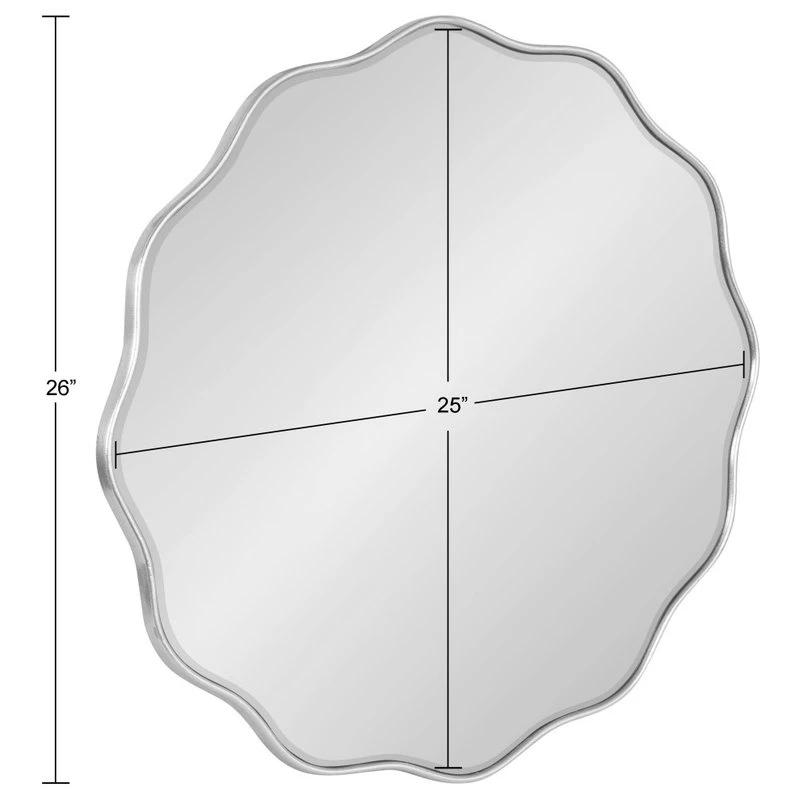 Uniek Viona Round Scalloped Mirror, Silver 26" Diameter 7 Uniek Viona Round Scalloped Mirror, Silver 26" Diameter - Image 5