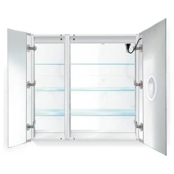 Krugg Reflections 36"x36" LED Medicine Cabinet, Dimmer/Defog, Makeup Mirror, And USB, Right Light -Laural Home Shop 8e1139190c520bcb 8589 w800 h800 b1 p0