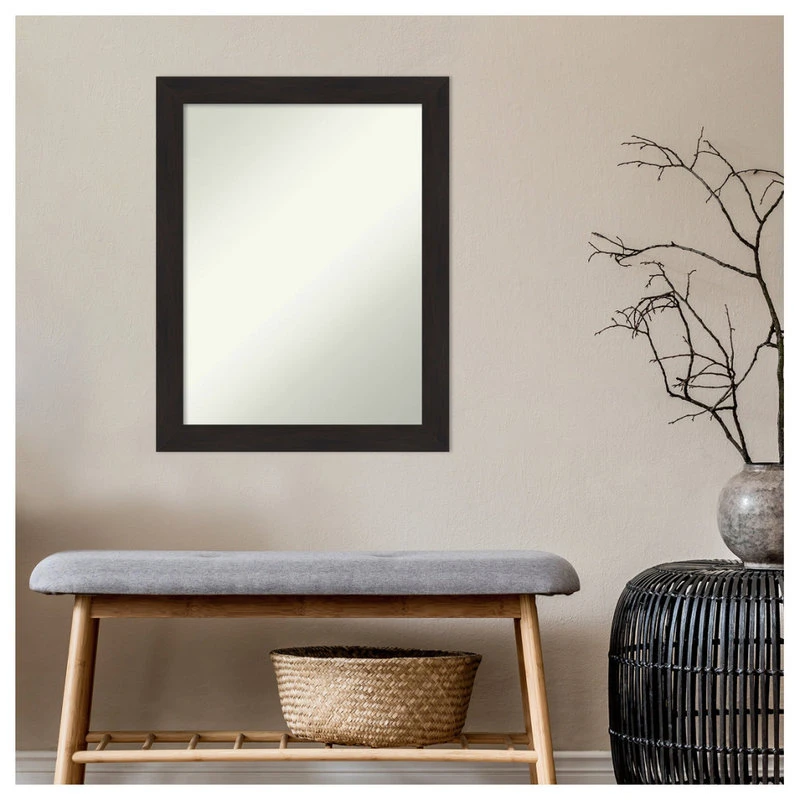 Amanti Art Furniture Espresso Narrow Non-Beveled Bathroom Wall Mirror - 21.5 X 27.5 In. 8 Amanti Art Furniture Espresso Narrow Non-Beveled Bathroom Wall Mirror - 21.5 X 27.5 In. - Image 6