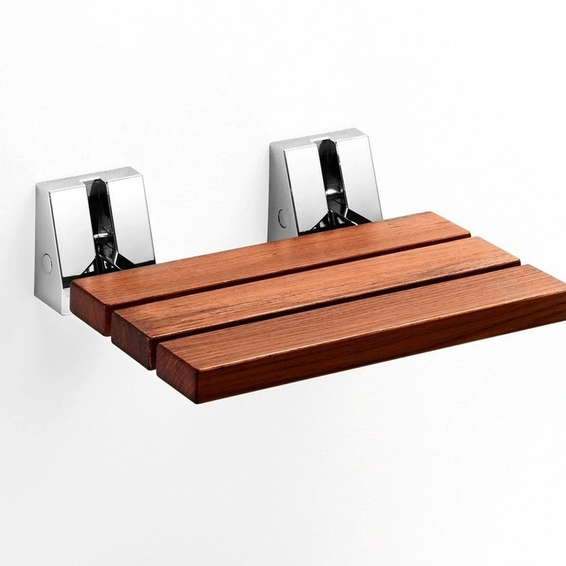 Modo Home Scagni Wall Mounted Shower Seat, Teak Wood 4 Modo Home Scagni Wall Mounted Shower Seat, Teak Wood - Image 2