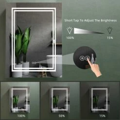 Vyaya Ontario 24 In. W X 32 In. H Aluminum LED Mirror Medicine Cabinet -Laural Home Shop 8ea14a4601ae3334 9542 w800 h800 b0 p0