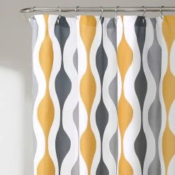 Lush Décor Mid Century Geo Shower Curtain 72x72, Gold/Gray -Laural Home Shop 8ed1c33b0b573192 3941 w800 h800 b0 p0