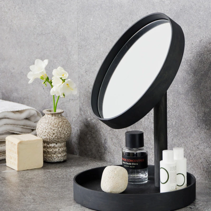 Coppice Oak Magnifying Vanity Mirror With Storage Tray | Wireworks Look, Dark Oak 8 Coppice Oak Magnifying Vanity Mirror With Storage Tray | Wireworks Look, Dark Oak - Image 6