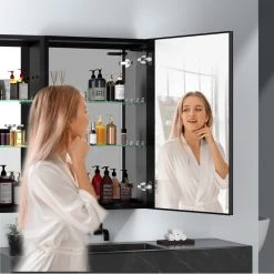 JimsMaison 30" Aluminum Surface Mount Medicine Cabinet With Mirror And Open Shelves -Laural Home Shop 8f91998c0311cc4b 7500 w800 h800 b0 p0