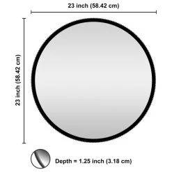 Madeleine Home Inc. Wessex Modern Mirror With Designer Frame, Black, 23" -Laural Home Shop 8ff111f70f993048 9802 w800 h800 b1 p0