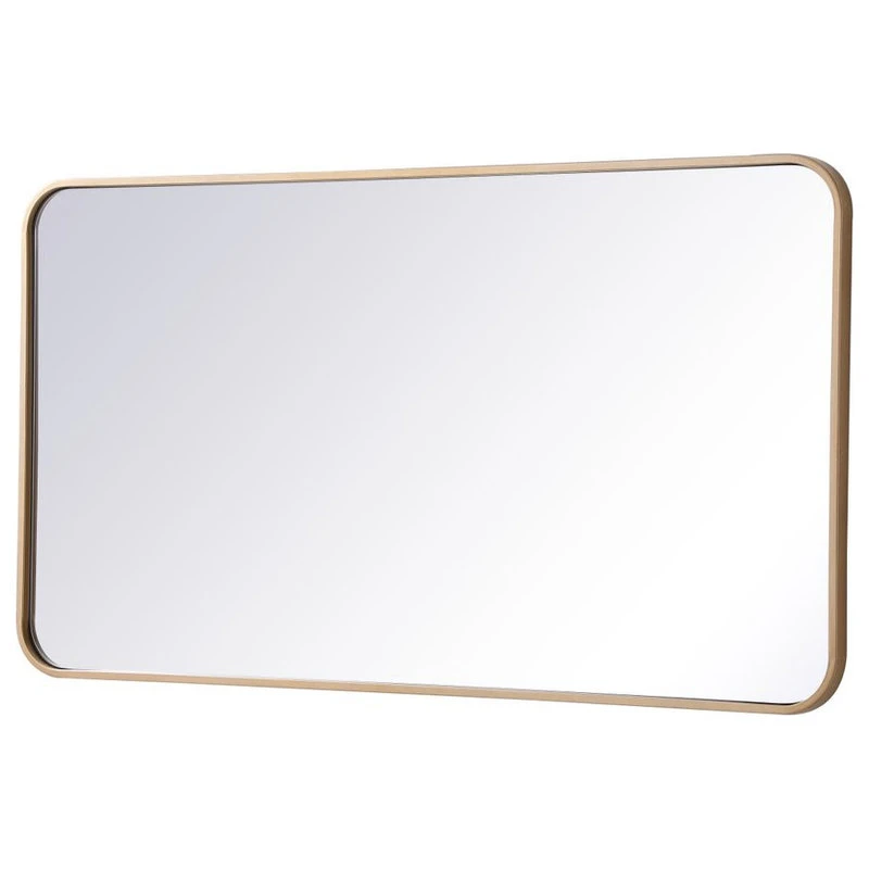 Elegant Furniture & Lighting Ellis Soft Corner Metal Rectangular Mirror, Brass, 22"x40" 8 Elegant Furniture & Lighting Ellis Soft Corner Metal Rectangular Mirror, Brass, 22"x40" - Image 6