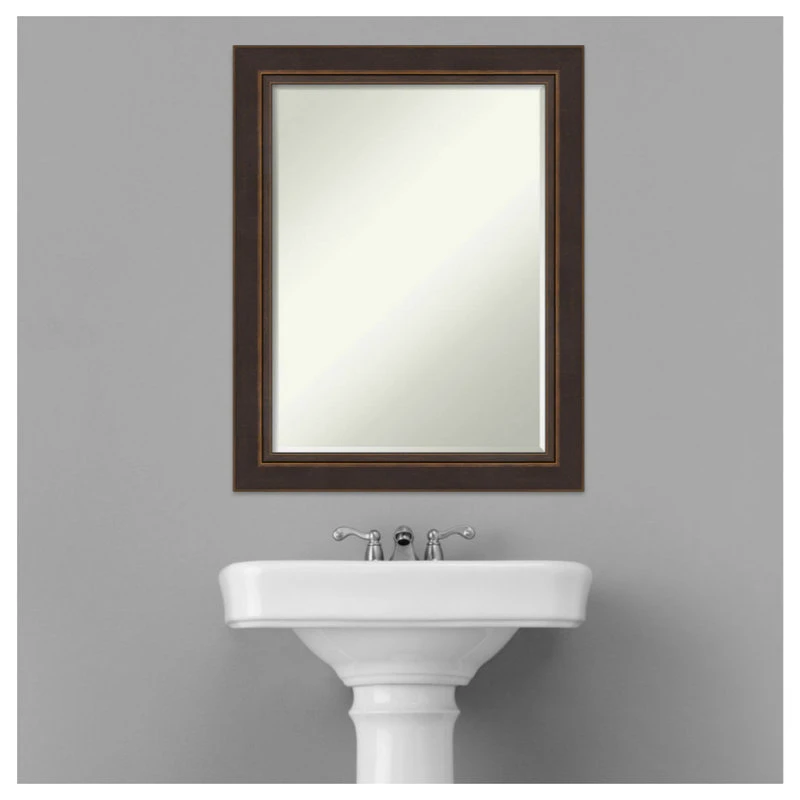 Amanti Art Lara Bronze Petite Bevel Wood Bathroom Wall Mirror 22.5 X 28.5 In. 7 Amanti Art Lara Bronze Petite Bevel Wood Bathroom Wall Mirror 22.5 X 28.5 In. - Image 5
