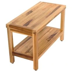 EcoDecors EarthyTeak Classic Teak Shower Bench With Shelf, 29" -Laural Home Shop 9131b8300a2ed49d 8286 w800 h800 b1 p0
