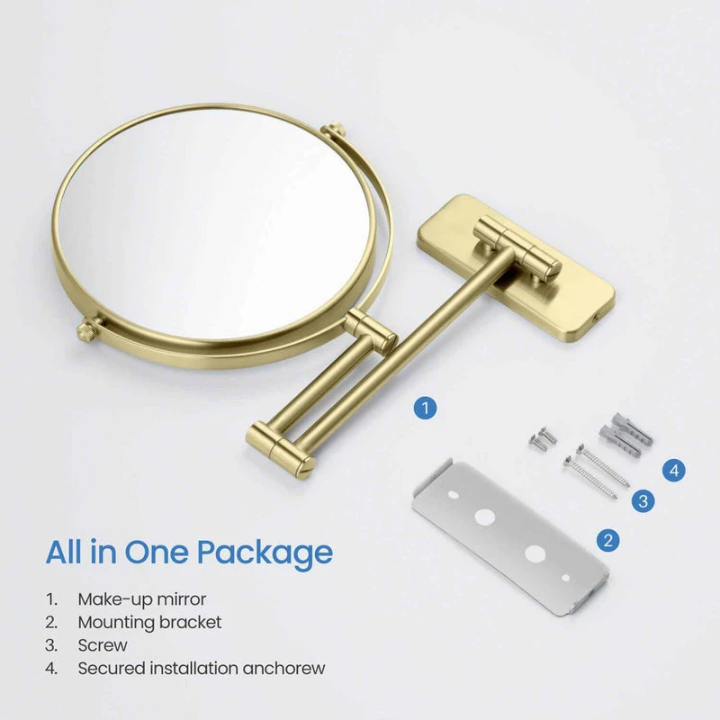 Kibi USA Circular Magnifying Makeup/shaving Mirror, Brushed Gold 13 Kibi USA Circular Magnifying Makeup/shaving Mirror, Brushed Gold - Image 11