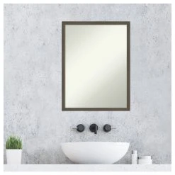 Amanti Art Svelte Clay Grey Non-Beveled Wood Bathroom Wall Mirror - 19.5 X 25.5 In. 17 Amanti Art Svelte Clay Grey Non-Beveled Wood Bathroom Wall Mirror - 19.5 X 25.5 In. -Laural Home Shop 91f176c602bdde11 6189 w800 h800 b1 p0
