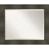 Amanti Art Rail Rustic Char Beveled Bathroom Wall Mirror - 33.75 X 27.75 In.