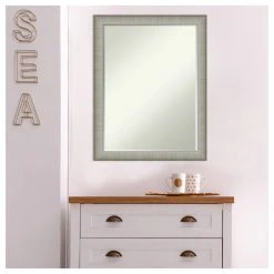 Amanti Art Elegant Brushed Pewter Narrow Petite Bevel Bathroom Wall Mirror 21 X 27 In. 17 Amanti Art Elegant Brushed Pewter Narrow Petite Bevel Bathroom Wall Mirror 21 X 27 In. -Laural Home Shop 92a1097903b7912e 7803 w800 h800 b1 p0