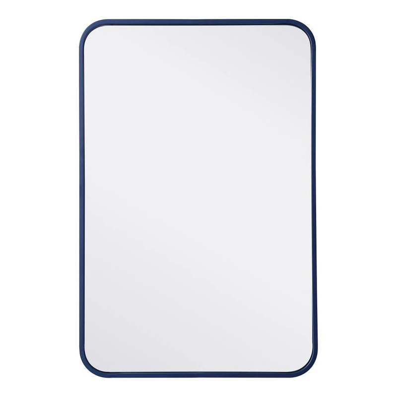 Elegant Furniture & Lighting Elegant Decor MR802030BL Soft Corner Metal Rectangular Mirror, 20"x30", Blue 3 Elegant Furniture & Lighting Elegant Decor MR802030BL Soft Corner Metal Rectangular Mirror, 20"x30", Blue