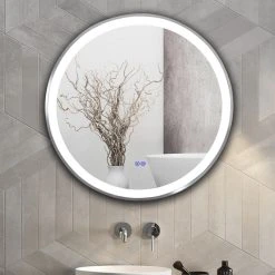 CHLOE Lighting, Inc. CHLOE Lighting LUMINOSITY Embedded Round TouchScreen LED Mirror -Laural Home Shop 9331eca400a3ebe2 5613 w800 h800 b0 p0