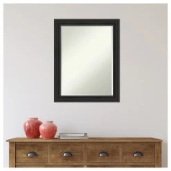 Amanti Art Shipwreck Black Narrow Petite Bevel Bathroom Wall Mirror 22 X 28 In. -Laural Home Shop 9361a08b03b790c1 7805 w800 h800 b1 p0
