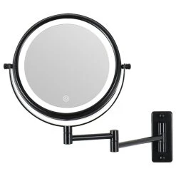 JimsMaison 8 Inch Double-Sided Framed Wall Mounted 10X LED Magnifying Bathroom Mirror, Blac -Laural Home Shop 9401dabf02fdf498 7655 w800 h800 b1 p0