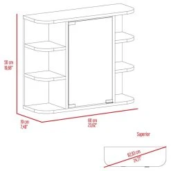 FM FURNITURE Valdez Medicine Cabinet, White -Laural Home Shop 944148f403650d4f 7927 w800 h800 b1 p0