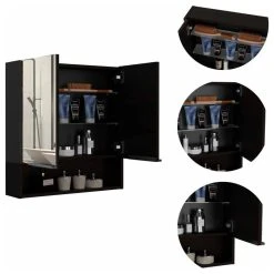 FM FURNITURE Ozark 24" Medicine Cabinet With Mirror, Black Wengue 17 FM FURNITURE Ozark 24" Medicine Cabinet With Mirror, Black Wengue -Laural Home Shop 9441565803650d52 7924 w800 h800 b1 p0