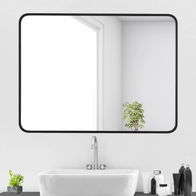 LEDEL Modern Rounded Rectangular Metal Framed Bathroom Vanity Mirror, 30"x40" 7 LEDEL Modern Rounded Rectangular Metal Framed Bathroom Vanity Mirror, 30"x40" - Image 5