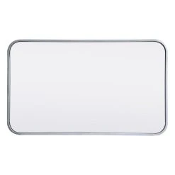 Elegant Furniture & Lighting Elegant Decor Evermore 18x30" Soft Corner Metal Rectangular Mirror In Silver -Laural Home Shop 94b15e4c03524042 0295 w800 h800 b1 p0