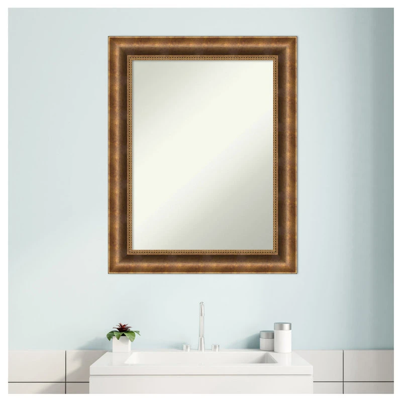 Amanti Art Manhattan Bronze Non-Beveled Wood Bathroom Wall Mirror - 23.5 X 29.5 In. 8 Amanti Art Manhattan Bronze Non-Beveled Wood Bathroom Wall Mirror - 23.5 X 29.5 In. - Image 6