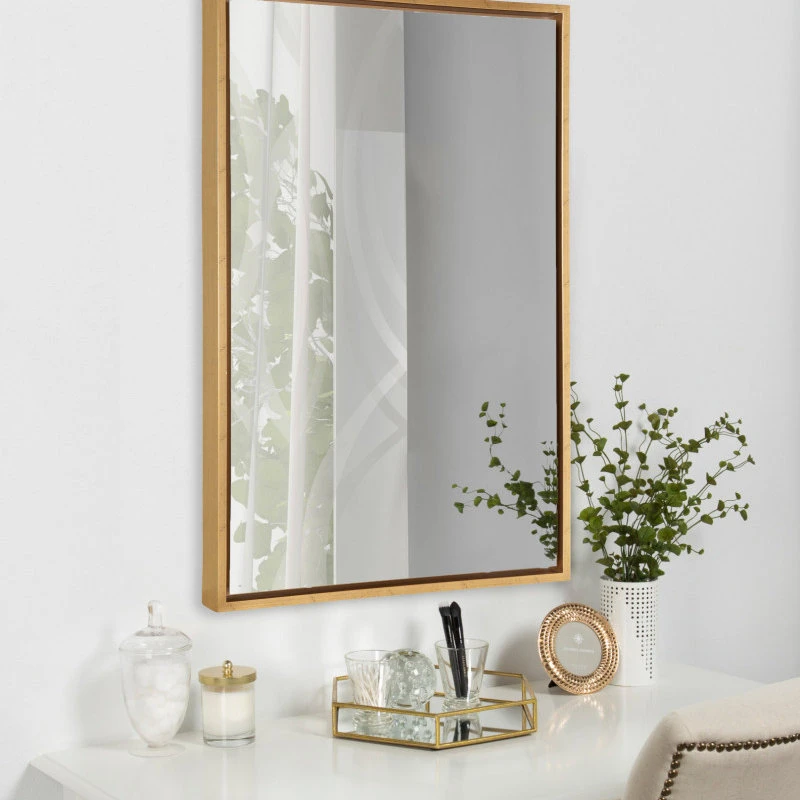 Uniek Evans Framed Floating Wall Mirror, Gold 24x36 6 Uniek Evans Framed Floating Wall Mirror, Gold 24x36 - Image 4