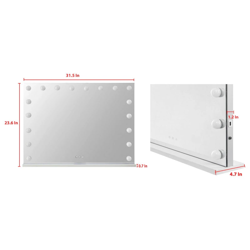 Inspired Home Zarah Mirror, LED Bulbs, Color Modes, 31.5Lx4.7Wx23.6H 12 Inspired Home Zarah Mirror, LED Bulbs, Color Modes, 31.5Lx4.7Wx23.6H - Image 10