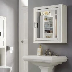 Crosley Tara Bath Mirror Cabinet, White -Laural Home Shop 95a1fdee0bedd99c 5476 w800 h800 b0 p0