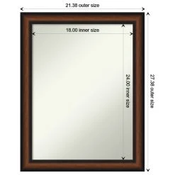 Amanti Art Yale Walnut Non-Beveled Bathroom Wall Mirror - 21.5 X 27.5 In. 14 Amanti Art Yale Walnut Non-Beveled Bathroom Wall Mirror - 21.5 X 27.5 In. -Laural Home Shop 95d1cad902bddc7e 6143 w800 h800 b1 p0