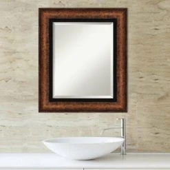 Amanti Art Vogue Bronze Beveled Bathroom Wall Mirror - 22.5 X 26.5 In. -Laural Home Shop 9631401f034463d1 6899 w800 h800 b0 p0