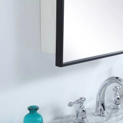 Elegant Furniture & Lighting Metal Mirror Medicine Cabinet 20"x28", Black Finish -Laural Home Shop 96a1c0410ec5b04c 7261 w800 h800 b0 p0