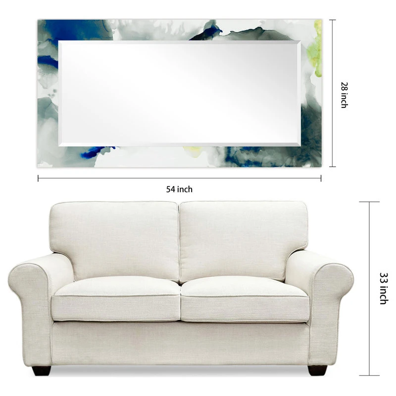 Empire Art Direct "Ephemeral" Beveled Mirror On Printed Abstarct Tempered Art Glass, 54"x28" 11 Empire Art Direct "Ephemeral" Beveled Mirror On Printed Abstarct Tempered Art Glass, 54"x28" - Image 9