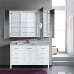 Krugg Reflections USA 66x42 Recessed/Surface Mount Medicine Cabinet 12 Shelves, LED, Left-Right-Right -Laural Home Shop 9771c49501f94a51 6637 w800 h800 b0 p0