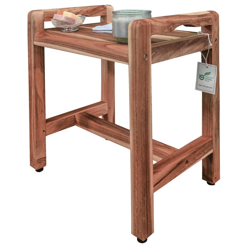 EcoDecors EarthyTeak Classic 18" Shower Bench With LiftAide Arms 9 EcoDecors EarthyTeak Classic 18" Shower Bench With LiftAide Arms - Image 7