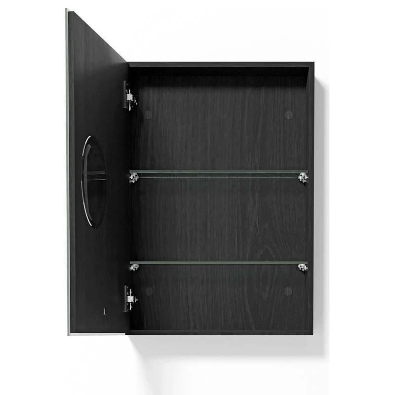 Coppice Wooden Bathroom Mirror Cabinet | Wireworks Magnifier, Black Oak 3 Coppice Wooden Bathroom Mirror Cabinet | Wireworks Magnifier, Black Oak