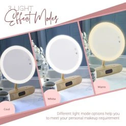 Impressions Vanity Company Melody 9-Inch Round Duotone Makeup Mirror With Bluetooth Speakers, Rose Gold -Laural Home Shop 9901696b0409dce4 6104 w800 h800 b0 p0