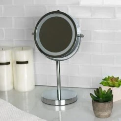 Home Basics Cosmetic Mirror, LED Light, Chrome 11 Home Basics Cosmetic Mirror, LED Light, Chrome -Laural Home Shop 99313f6f0cd08925 8789 w800 h800 b0 p0