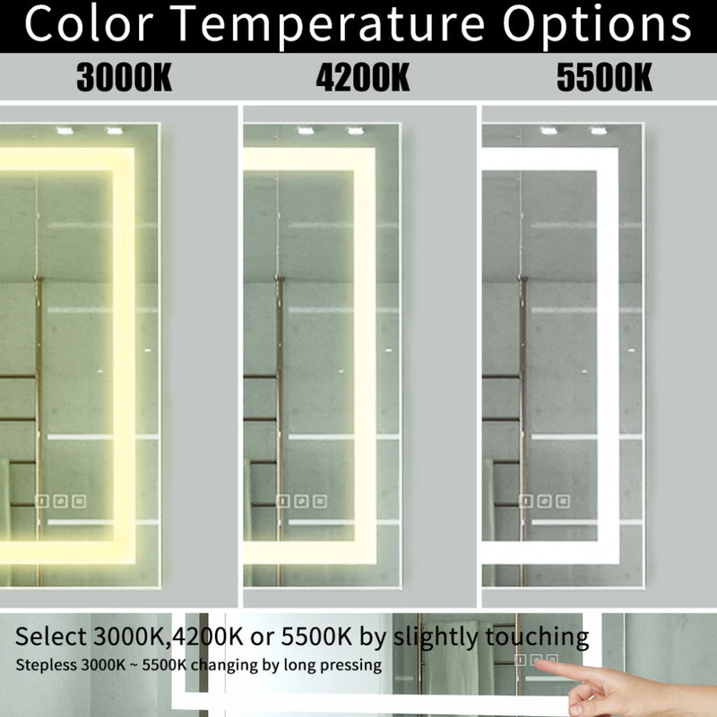 KINWELL LED Lighted Bathroom Mirror With Defogger And Dimmer, 32"x40" 9 KINWELL LED Lighted Bathroom Mirror With Defogger And Dimmer, 32"x40" - Image 7