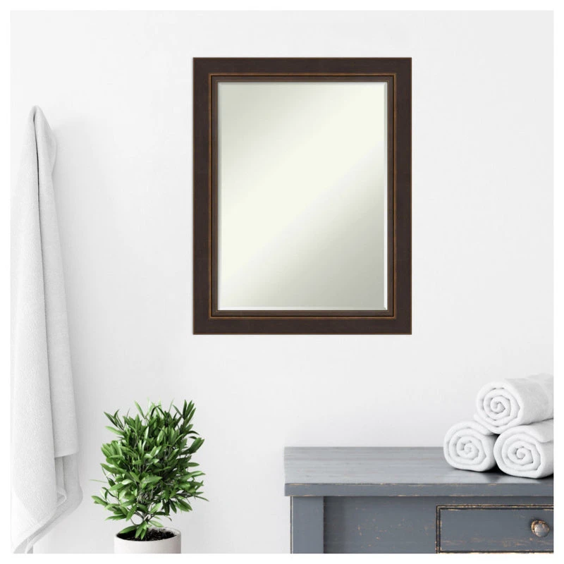 Amanti Art Lara Bronze Petite Bevel Wood Bathroom Wall Mirror 22.5 X 28.5 In. 8 Amanti Art Lara Bronze Petite Bevel Wood Bathroom Wall Mirror 22.5 X 28.5 In. - Image 6