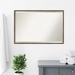 Amanti Art Lucie Light Bronze Beveled Wood Bathroom Wall Mirror - 37 X 25 In. -Laural Home Shop 9a91842d0e3d6b76 6645 w800 h800 b0 p0