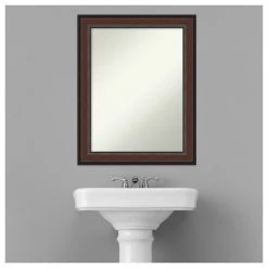 Amanti Art Harvard Walnut Non-Beveled Bathroom Wall Mirror - 22.5 X 28.5 In. 17 Amanti Art Harvard Walnut Non-Beveled Bathroom Wall Mirror - 22.5 X 28.5 In. -Laural Home Shop 9ae18df202bddc83 6151 w800 h800 b1 p0