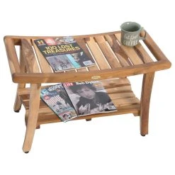 EcoDecors EarthyTeak Harmony 30" Teak Shower Bench With Shelf And LiftAide Arms -Laural Home Shop 9ae1aa950a2ed42c 8243 w800 h800 b1 p0