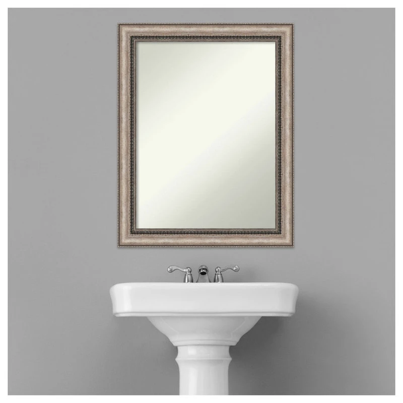 Amanti Art Lyla Ornate Silver Non-Beveled Bathroom Wall Mirror - 22.25 X 28.25 In. 9 Amanti Art Lyla Ornate Silver Non-Beveled Bathroom Wall Mirror - 22.25 X 28.25 In. - Image 7