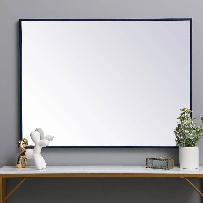 Elegant Furniture & Lighting Home Living Metal Frame Rectangle Mirror 30", Blue 4 Elegant Furniture & Lighting Home Living Metal Frame Rectangle Mirror 30", Blue - Image 2