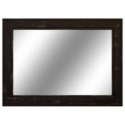 Renewed Decor And Storage Herringbone Vanity Mirror, Kettle Black, 24"x30", Non-Distressed, Heavy Duty Saw