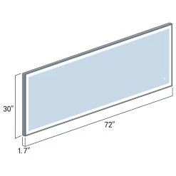 Vinnova 72'' Rectangle LED Lighted Accent Bathroom/Vanity Wall Mirror -Laural Home Shop 9be1186601a9c458 6669 w800 h800 b1 p0