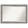 Amanti Art Regis Barnwood Grey Beveled Wood Bathroom Wall Mirror - 40.5 X 28.5 In.
